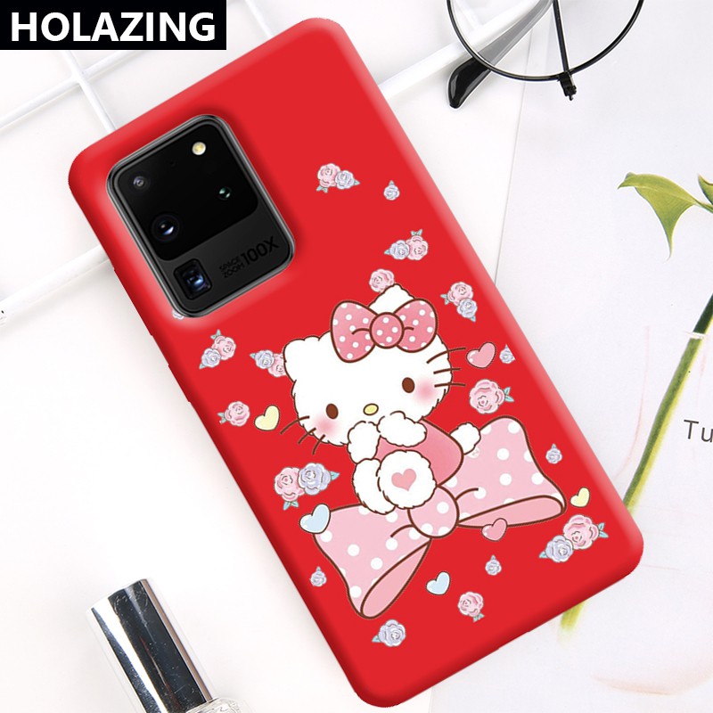 Ốp Điện Thoại Silicon Mềm Họa Tiết Mèo Hello Kitty Cho Samsung Galaxy S20 Plus S20 Ultra Note 20 10 Plus 9 S10 5g S10 S9