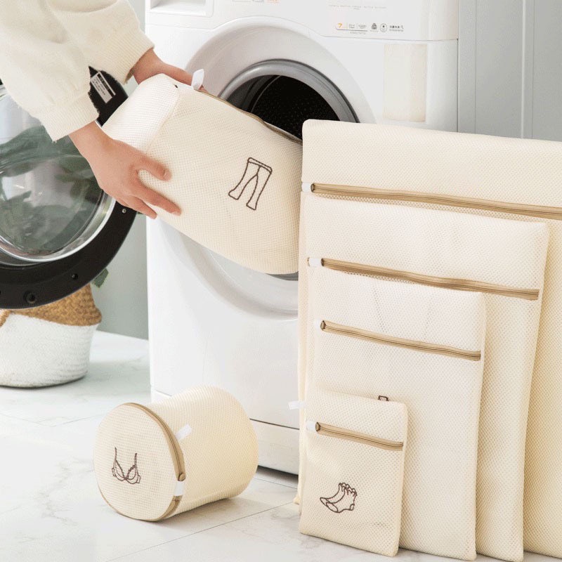 Set 6 túi giặt đồ cao cấp 3 lớp dày dặn, túi lưới giặt quần áo, áo ngực, quần lót, vớ có khóa kéo chắc chắn