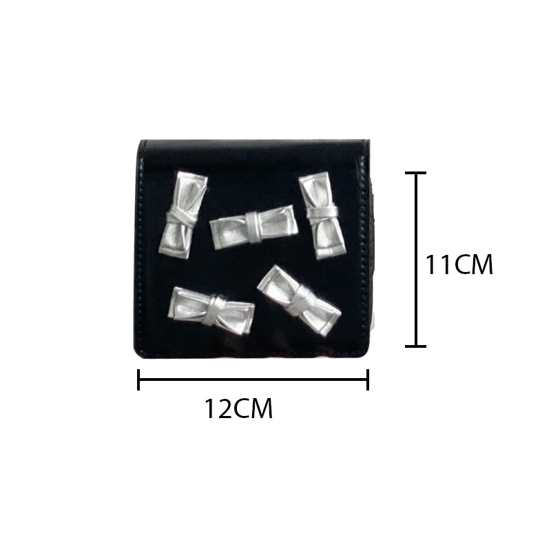 Túi đeo chéo mini dây xích dành cho nữ thắt nơ 2 dây đeo vô cùng