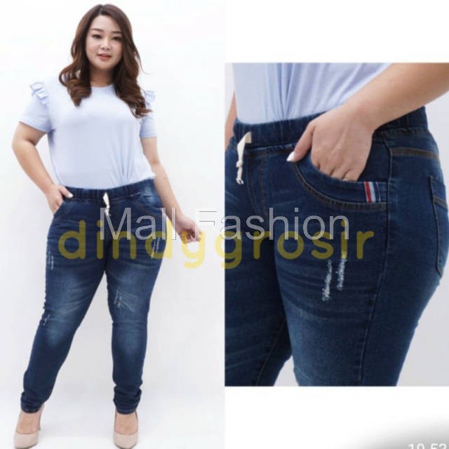 Mall Thời trang - Quần jean dài kẻ sọc thông thường. Quần lót Jegging cao cấp Arsella