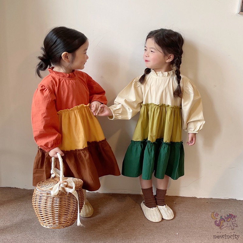 Đầm DàI Tay NhiềU MàU SắC Cho Bé GáI