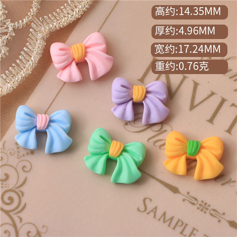Charm (C296) slime/ Dụng Cụ Charm Trang Trí Hình [Ko Keo &amp; Nút] Nơ Nhiều Màu &amp; Kiểu Dáng