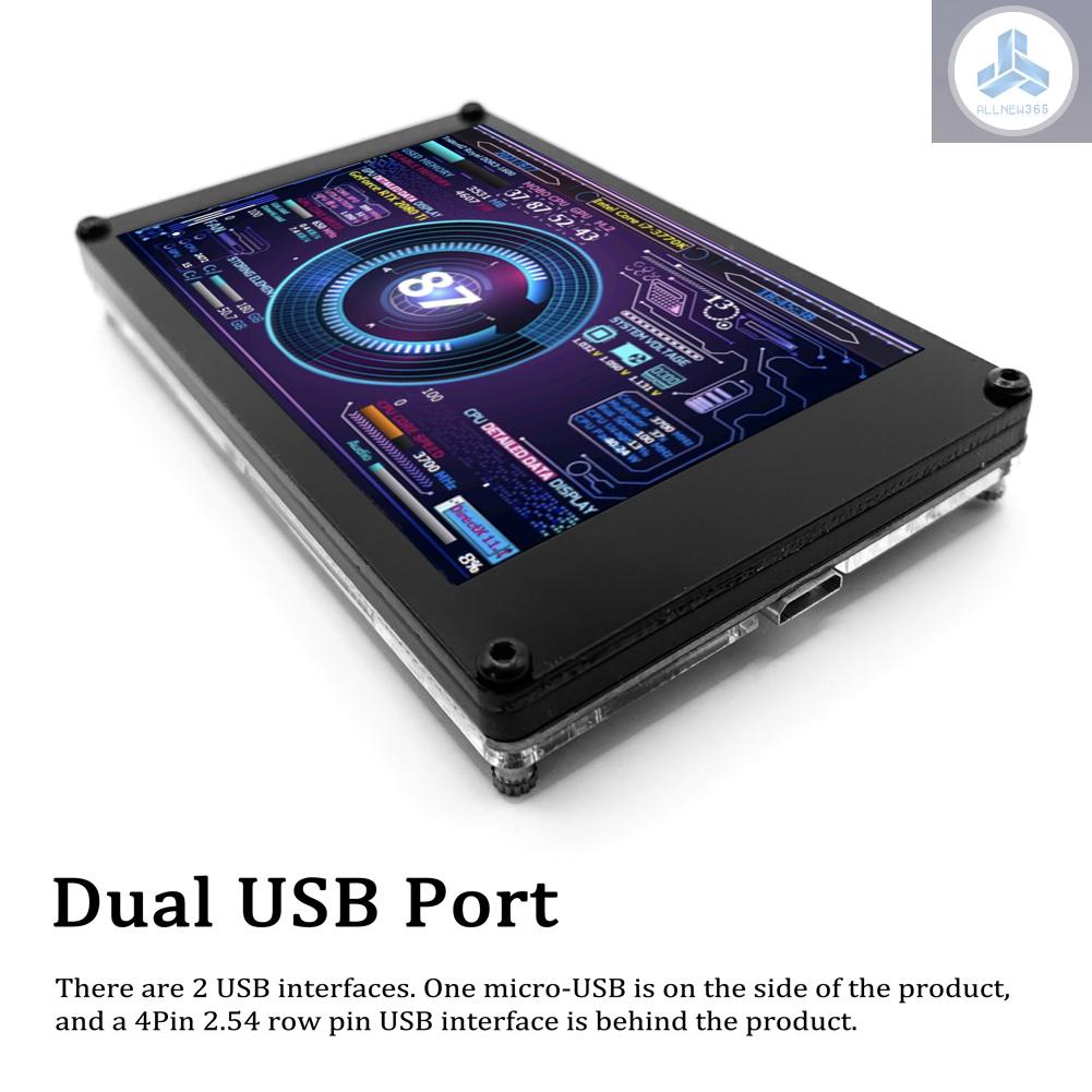 Màn Hình Dọc Mini 3.5 Inch IPS Xoay 360 Độ Tiện Dụng° Cổng USB Kép Cho Raspberry Pi Máy Tính ITX VN26