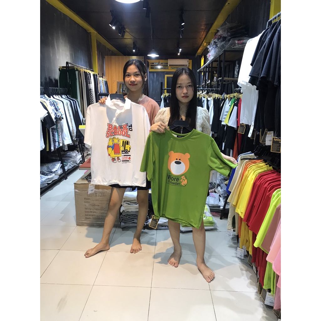 Áo thun cổ tròn unisex nam nữ freesize chất thun pha su in lụa | Áo thun tay lỡ uniex | Xưởng chuyên sỉ TEEHAO