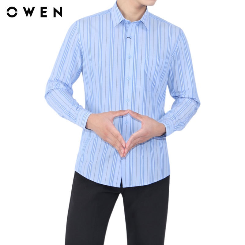 Áo sơ mi dài tay nam Owen Bamboo Regular Fit Xanh - AR20698DT