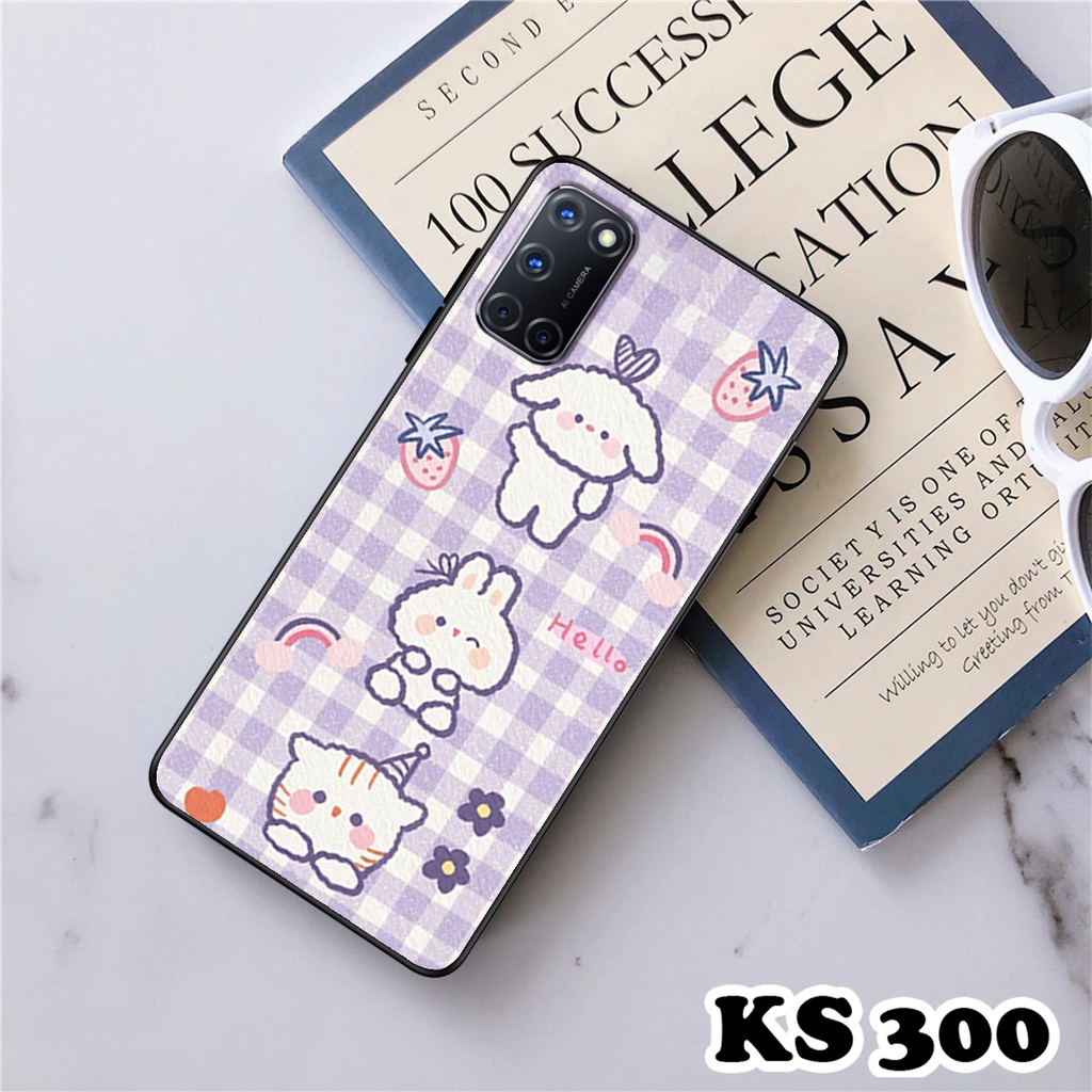 Ốp lưng Oppo A52 - Oppo A53 - Oppo A92 - Ốp in hình Gấu&amp;Thỏ siêu xinh - Lưng nhám viền TPU