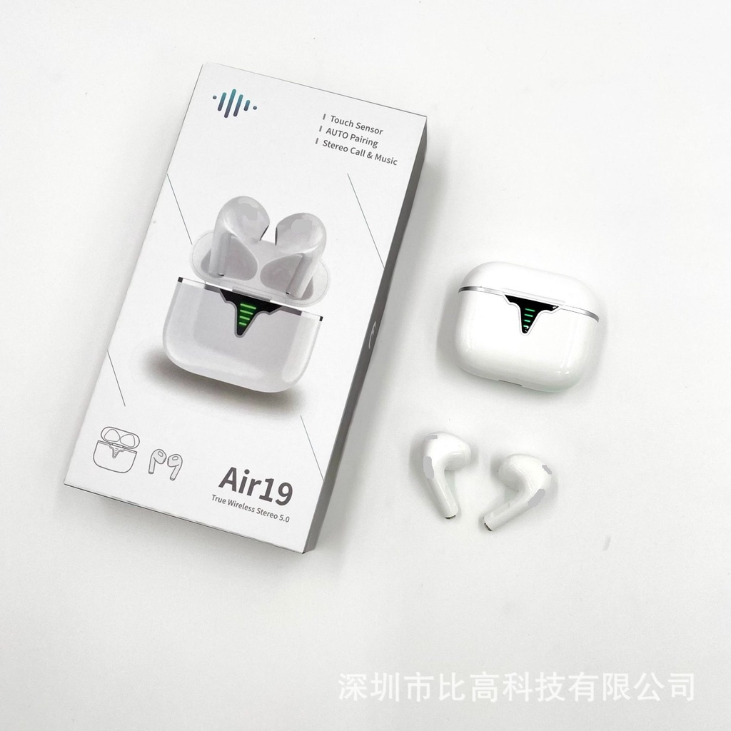 Tai Nghe Bluetooth Air19 Không Dây Nhét Tai Kết Nối Tự Động Cao Cấp, Dùng Cho Androi, IOS, Laptop