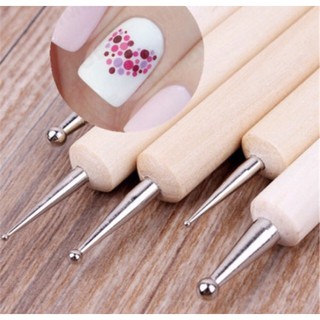 Bút chấm bi 2 đầu cán gỗ dùng cho nail