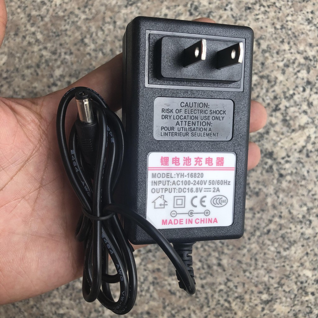 [NPS] Sạc pin Li-ion 4S 16.8V - 2A vuông, có đèn báo đầy.