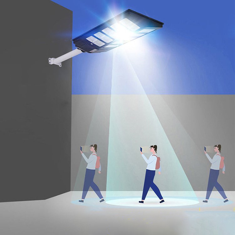 Đèn năng lượng mặt trời liền thể khối 500W, Đèn chiếu sáng sân vườn kho xưởng, Bảo hành 2 năm tiêu chuẩn IP67