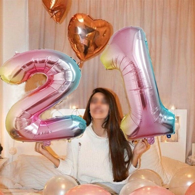 Bong bóng tráng nhôm hình chữ Happy Birthday 1 màu sắc tuyến tính