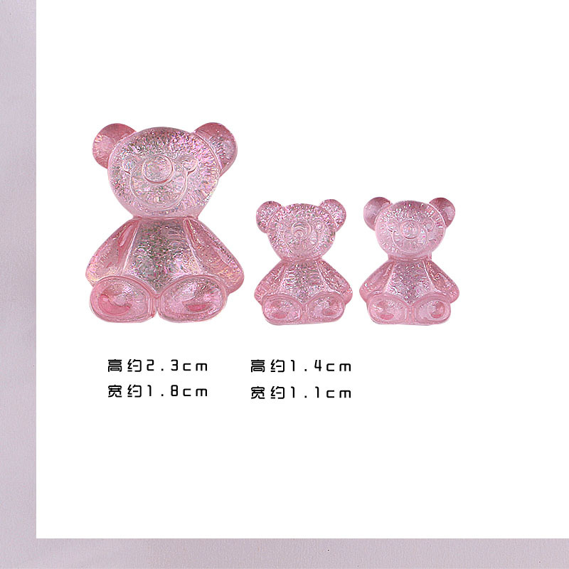 Set 10 Khuyên Tai Nhựa Hình Gấu Dễ Thương