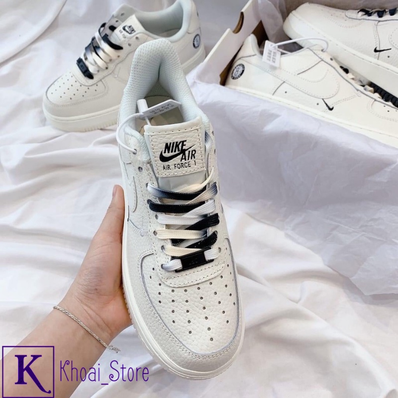 Giày sneaker Nike Air Force 1 Low " Brooklyn " ,Giày Air Force 1 be sữa chuẩn S.Cấp nguyên bản cho nam nữ