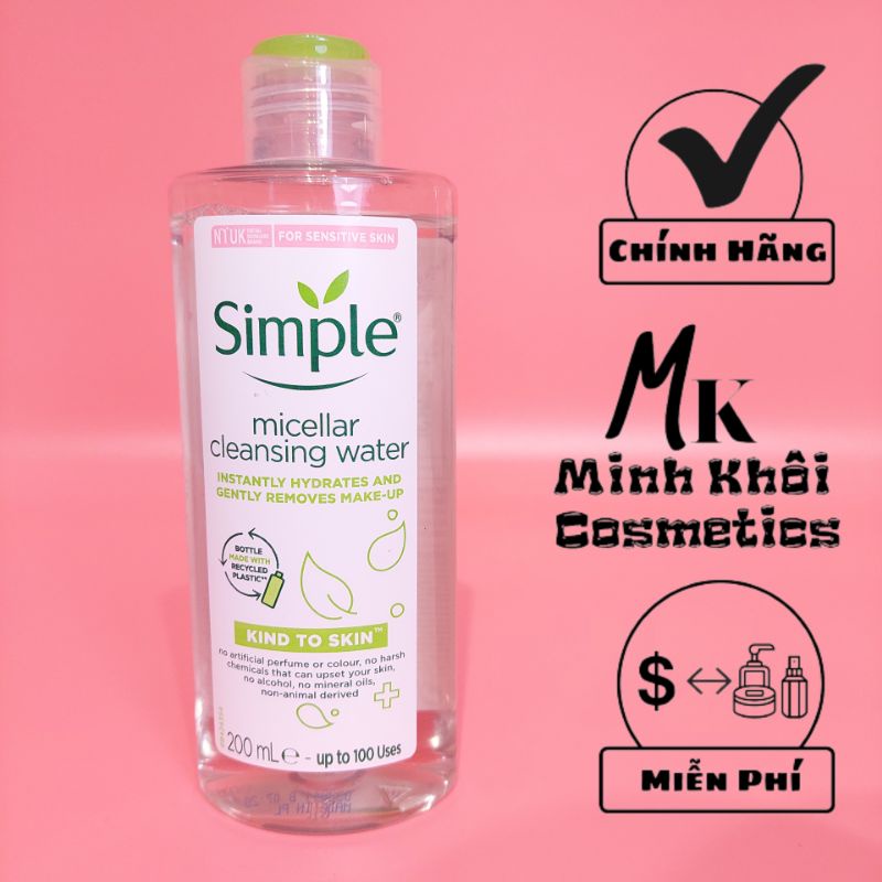 Nước Tẩy Trang Simple Micellar Cleansing Water 200ml (Chính Hãng)