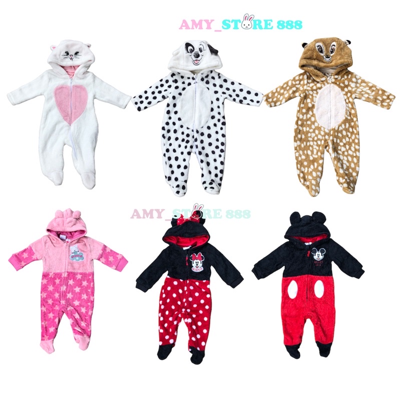 Body lông cho bé Disney.baby dư xịn, Body sleepsuit lông mềm, ấm áp