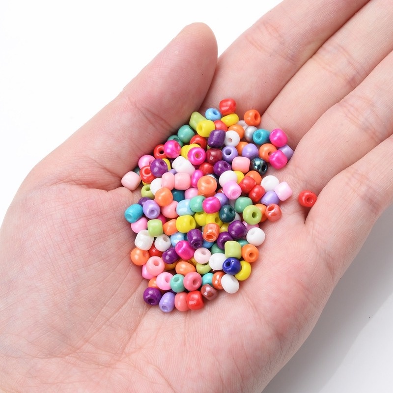 Set 1000 Hạt Thủy Tinh Mini 2mm Nhiều Màu Dùng Làm Trang Sức/ Vòng Tay/ Vòng cổ DIY