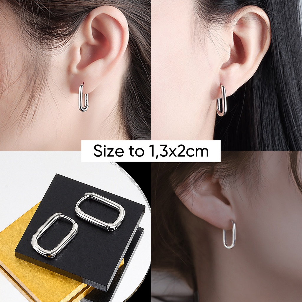 Khuyên Tai Nữ Bông Tai Hình Bầu Dục Thiết Kế Đơn Giản Nhẹ Nhàng H29