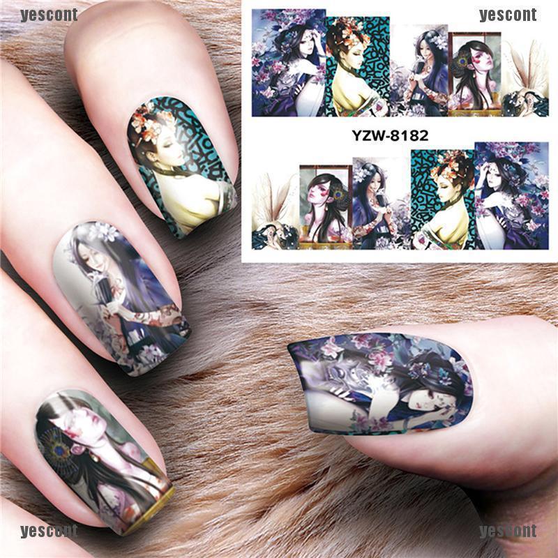 Yc☀1 Tờ sticker Dán Móng Nghệ Thuật