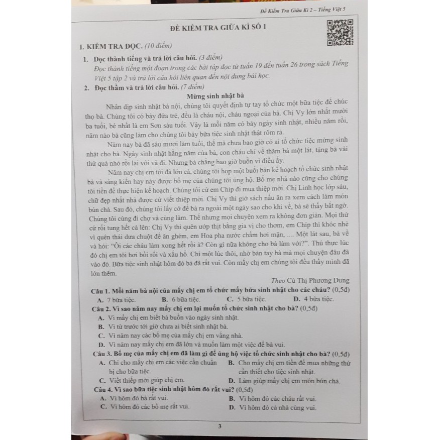 Sách - Đề kiểm tra Tiếng Việt lớp 5 ( học kì 2)