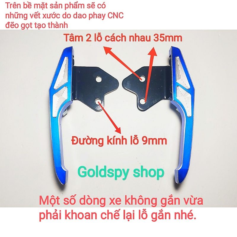 Tay dắt cảng sau nhôm CNC xe máy Wave, Exciter, Winner...
