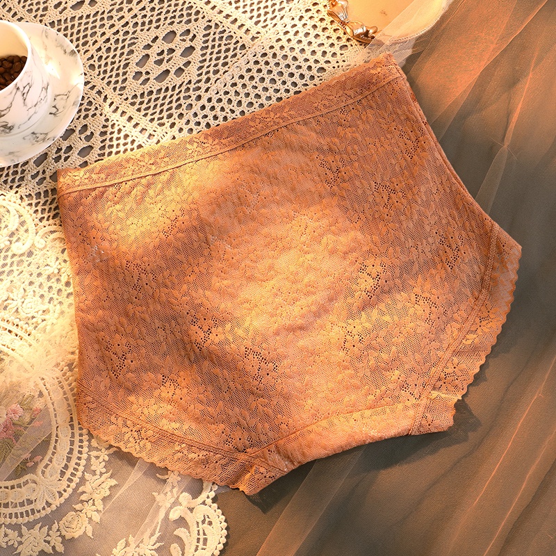 Quần lót AOWEINISI lưng cao phối ren phong cách quyến rũ dành cho nữ