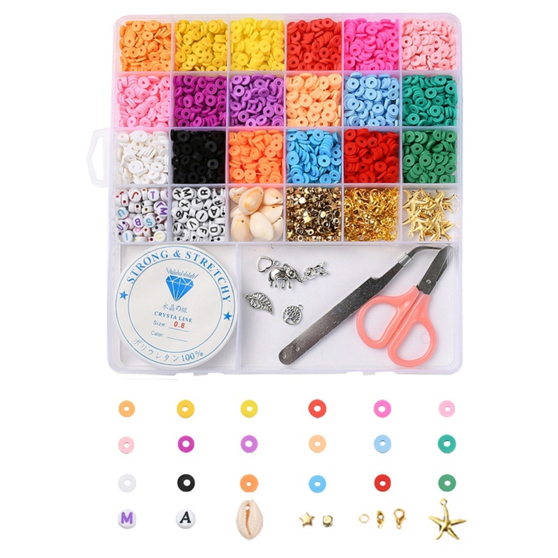 Bộ Hạt Xỏ Lỗ Tròn Dẹt Dùng Làm Trang Sức Thủ Công DIY