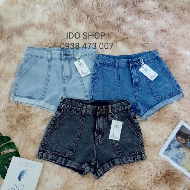 Quần short jeans túi xéo ( ảnh thật)