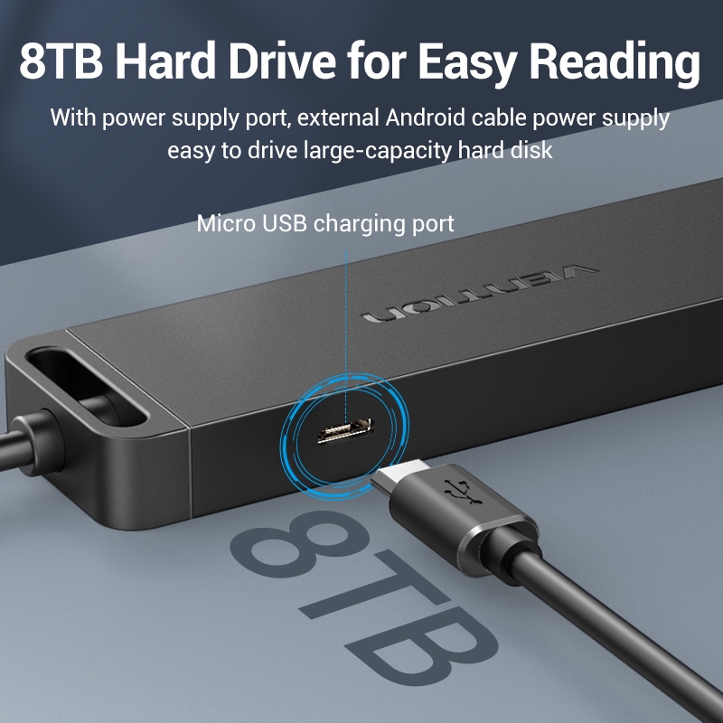 Bộ HUB Chuyển Đổi Vention USB3.0 &amp; USB-C 2 Trong 1 Sang 4 Cổng USB/Micro-USB Tốc Độ Cao 5 Gbps Dành Cho PC Laptop