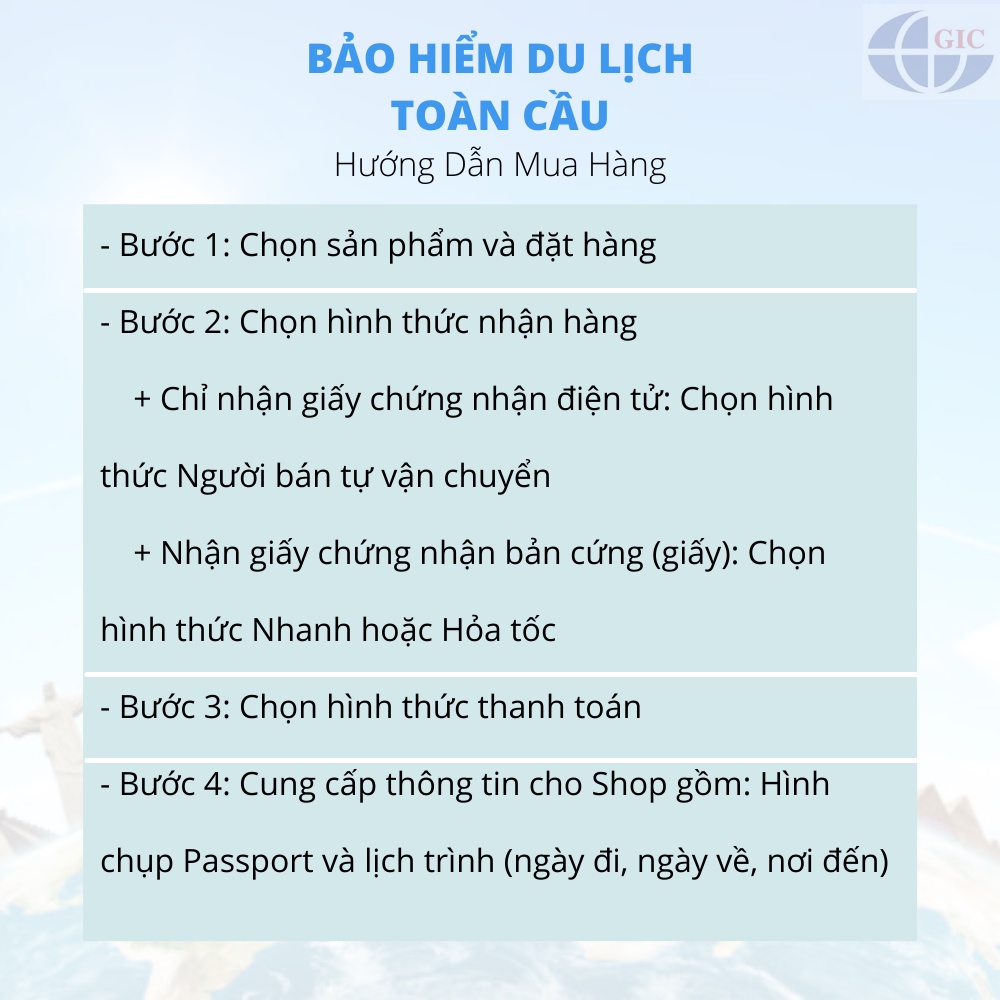 TOÀN QUỐC [E-voucher] Bảo Hiểm Du Lịch Toàn Cầu - GIC