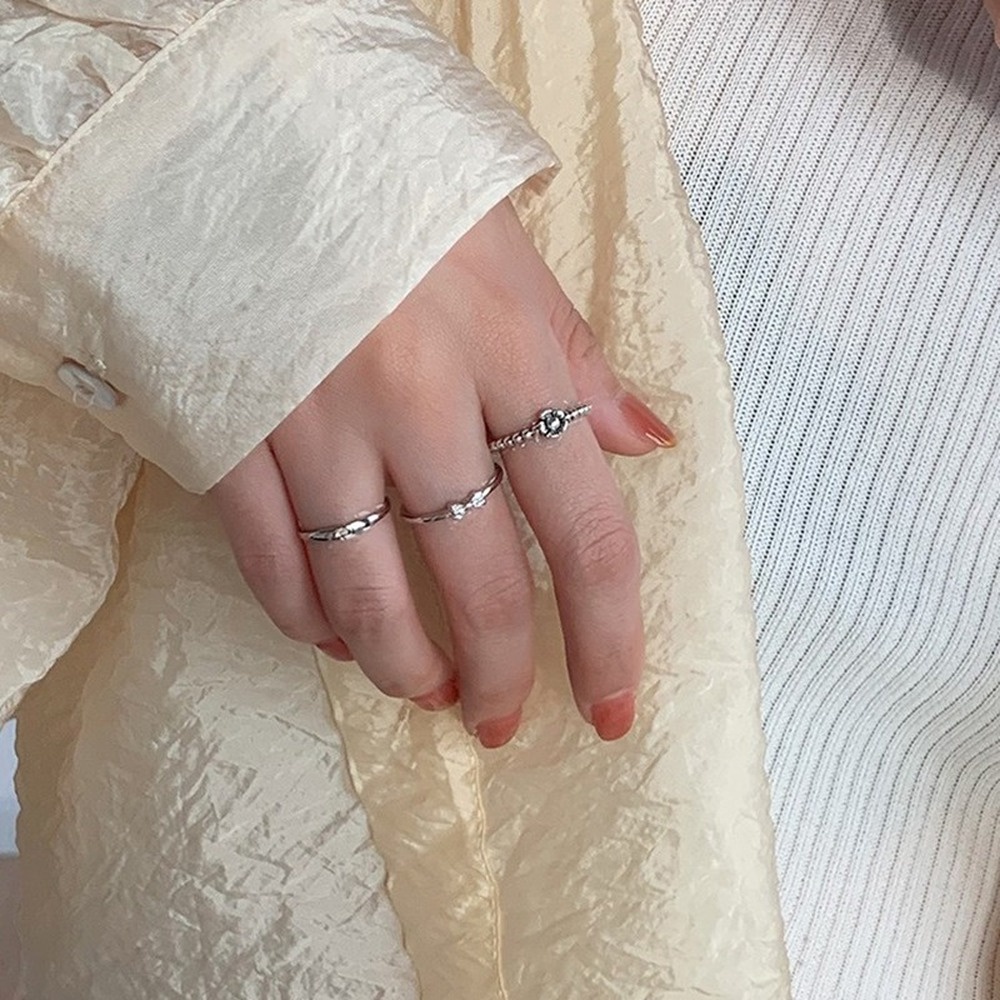 Nhẫn Bạc S925 Mặt Hình Nơ Trái Tim Đơn Giản Phong Cách Hàn Quốc Cổ Điển Dành Cho Nữ