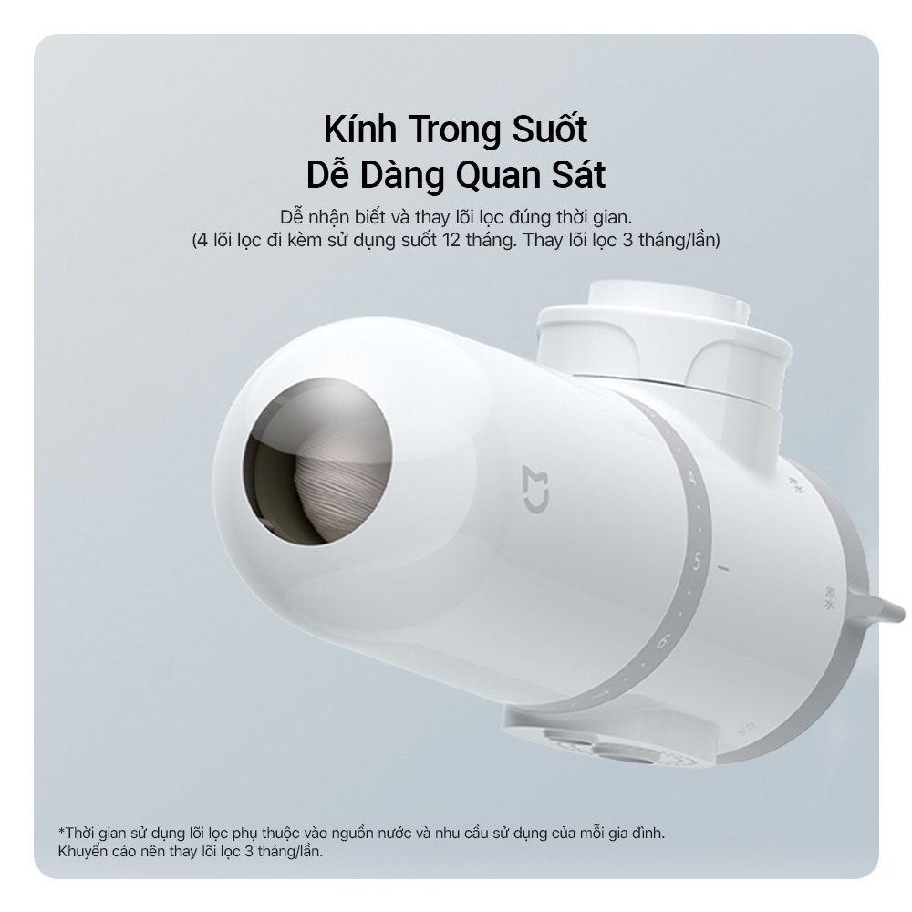 Máy Lọc Nước Xiaomi Tại Vòi - Kèm 4 Lõi Lọc Thay Thế 4 Cấp Độ Lọc  3 Chế Độ Nước-Lọc chất độc một cách hiệu quả