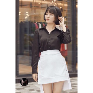 áo sơ mi nữ kiểu công sở - sơ mi lụa cổ đức dáng basic