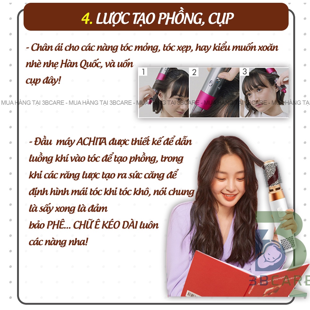 Máy sấy tóc tạo kiểu ACHITA S05 5 đầu tạo kiểu , máy sấy tóc cao cấp - Shop 3B Care