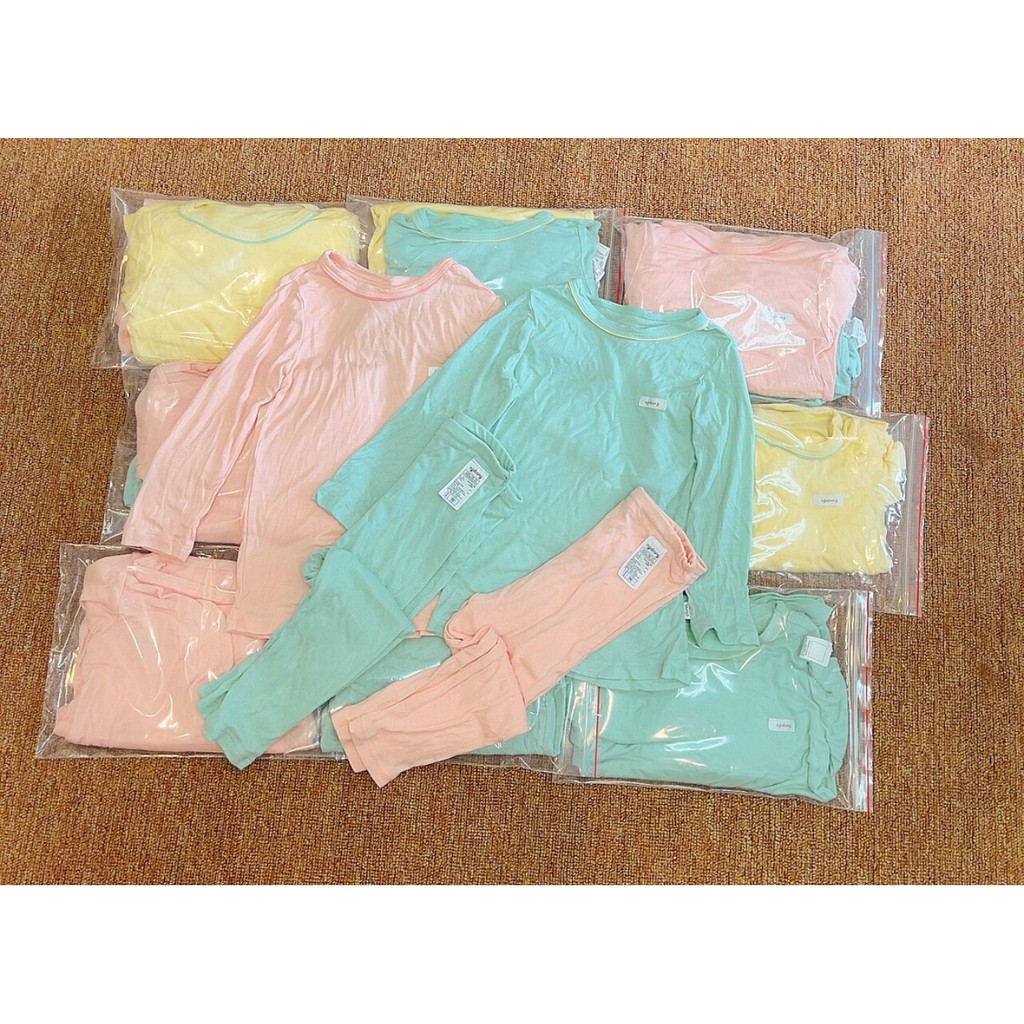 Bộ dài tay bé gái chất thun cotton Agabang xuất Hàn, bộ ngủ cho bé gái