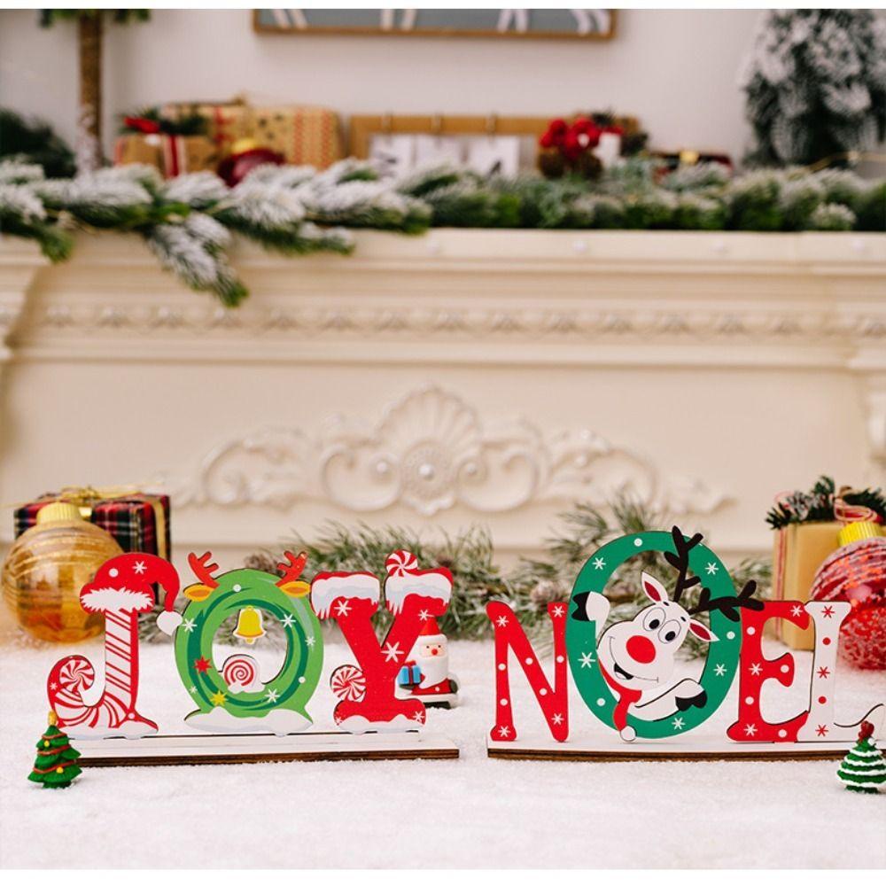 Phụ Kiện Trang Trí Giáng Sinh Bằng Gỗ In Chữ merry christmas