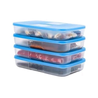 Set 4 hộp tupperware ngăn đông 650ml dẹt