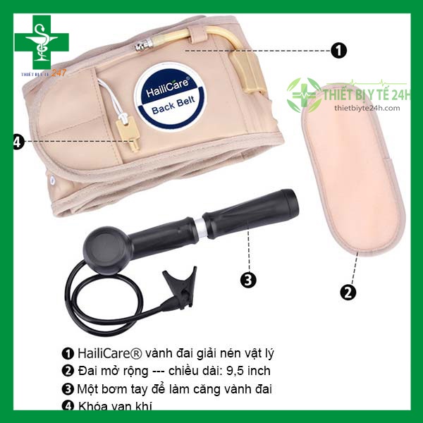 Đai Lưng Cột Sống, Đai Hơi Kéo Dãn Cột Sống Thắt Lưng, Đai Đeo Thoát Vị Đĩa Đệm Cao Cấp Haili Care