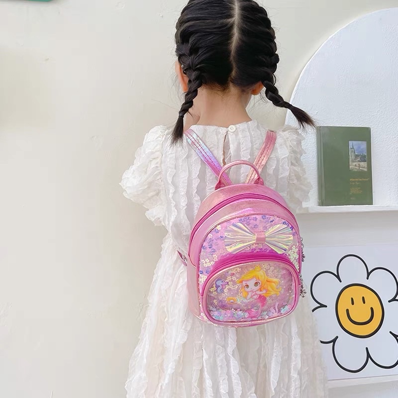 Ba Lô  Nàng Tiên  Cá  Mini Đính Kim Sa Lấp Lánh Thời Trang Cho Bé Gá Ko