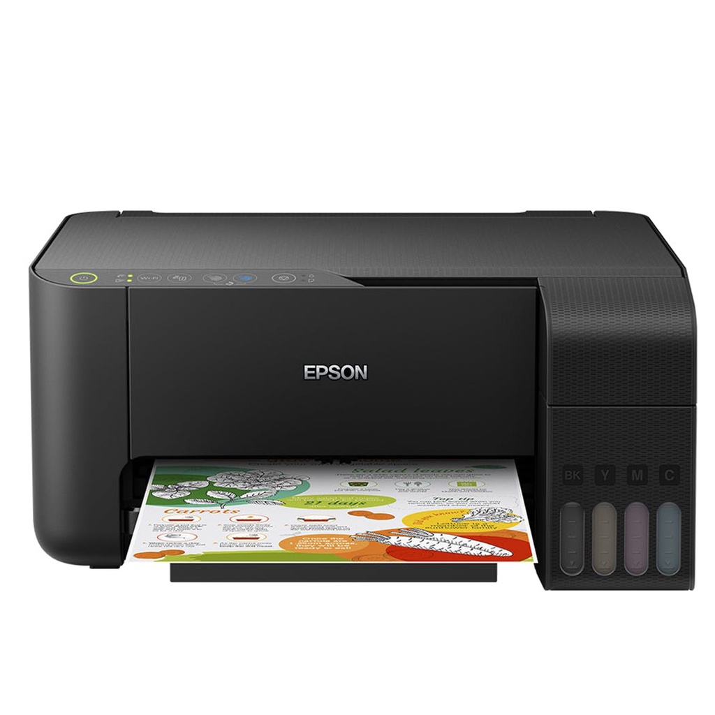 Máy in phun màu đa chức năng Epson L3150 tại VanphongStar, tốc độ in 10 ipm trang đen và 5 ipm trang màu.