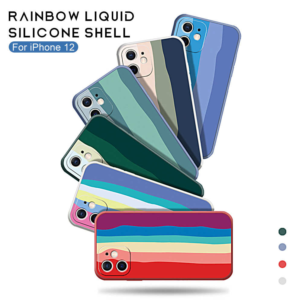 Ốp Lưng Silicone Mềm Màu Cầu Vồng Cho Iphone 11 / 11 Pro / 11 Pro Max / 12 / 12 Mini / 12 Pro / 12 Pro Max | BigBuy360 - bigbuy360.vn