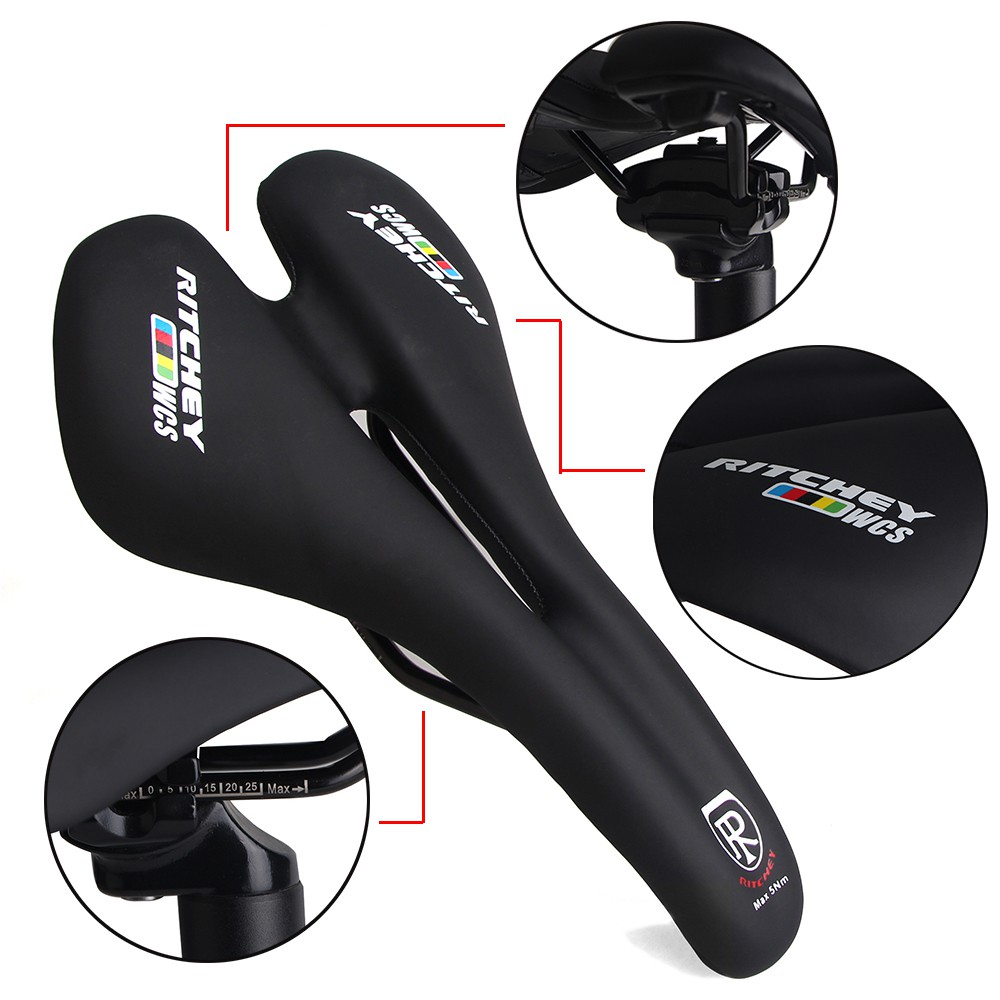 Ritchey wcs Yên Xe Đạp Bằng Da pu Thoáng Khí Có Nhãn Màu Trắng / Đen