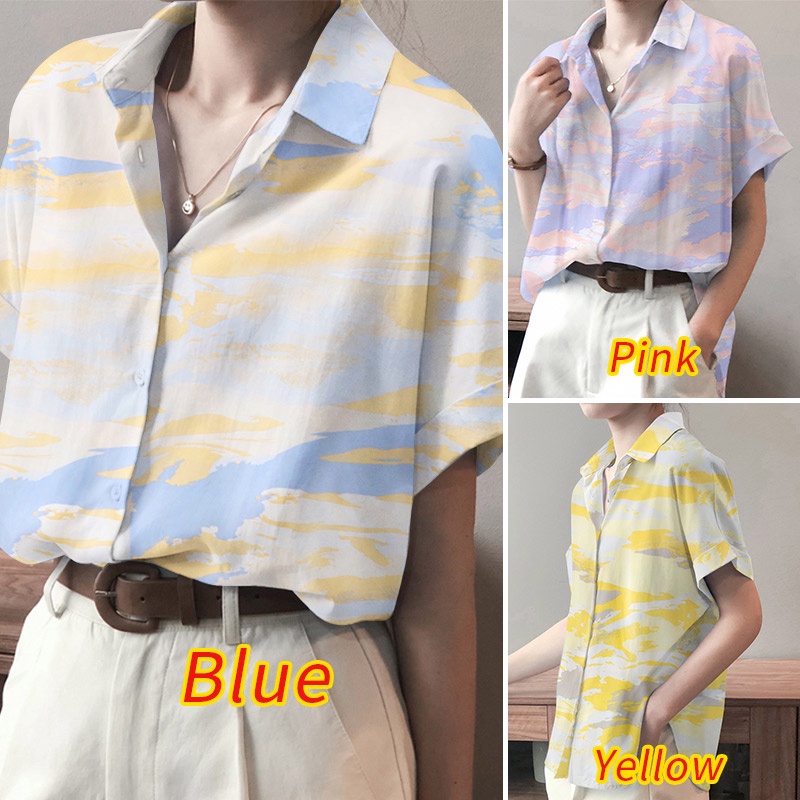 Áo sơ mi ZANZEA tay ngắn phong cách Hàn Quốc trẻ trung năng động dành cho nữ