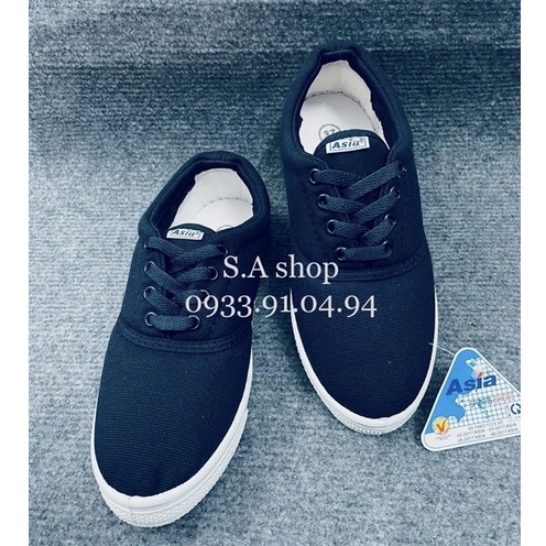 Giày thể dục, lao động vải cột NỮ Xanh Asia