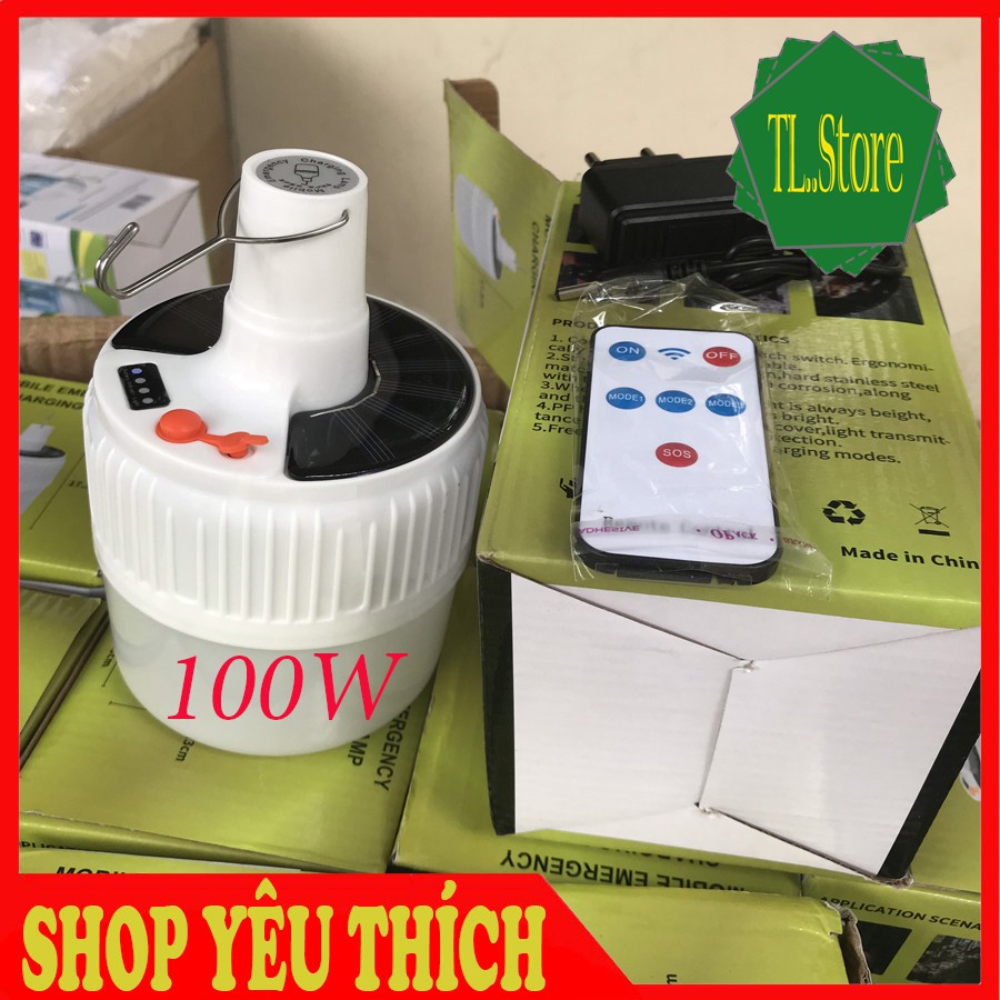 Bóng đèn 100W tích điện năng lượng mặt trời 100W siêu sáng