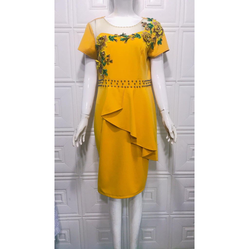 Đầm trung niên nữ phối hoa sang trọng