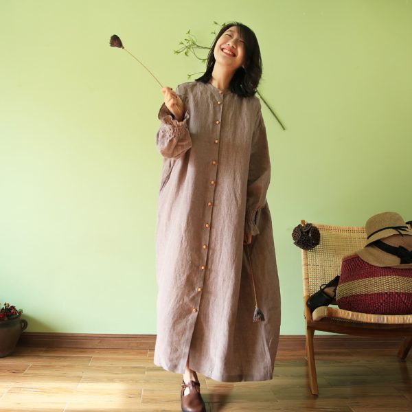 Váy đầm nữ Linen thiết kế dáng suông Gemmi Fashion, DK8370