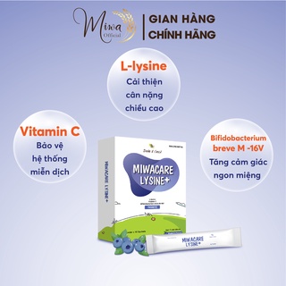 Men Vi Sinh Cho Bé Miwacare Lysine+ Nhập Khẩu Malaysia, Hộp 10 gói Vị Việt Quất, Tăng Cân Nặng Chiều Cao - miwaofficial