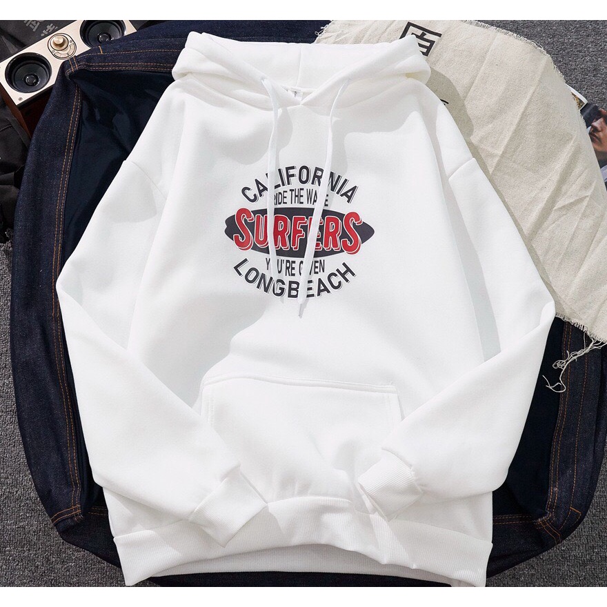 Áo Hoodie Form Rộng Unisex In Chữ SURFERS Cá Tính Vải Nỉ Mềm Mại  Style  HOT TREND TTSPA0205