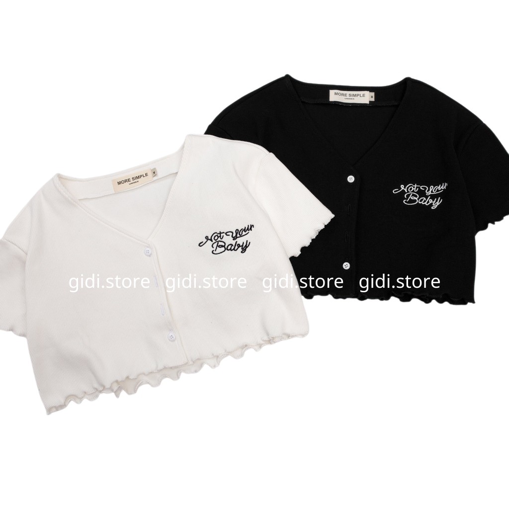 Áo thun Croptop Baby Nữ tay ngắn vải thun gân, thoáng mát