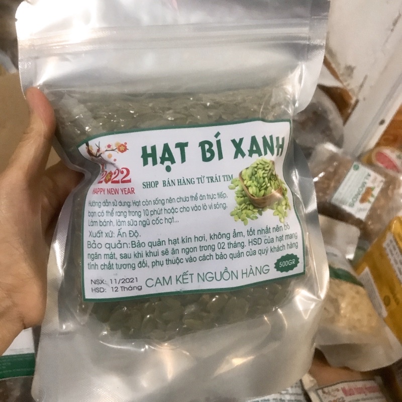 Hạt bí xanh sống Ấn Độ 500GRAM